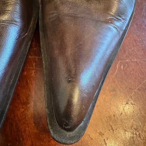 Brown leather mid-calf boots - Picture 6 of 7